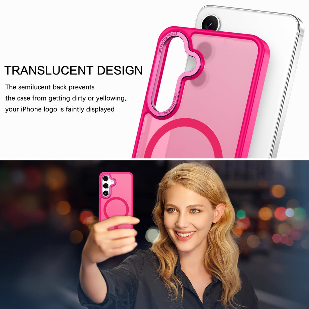 BENTOBEN Magnetic for Samsung Galaxy S24 Plus Case [Compatible with Magsafe] Translucent Matte Slim Thin Shockproof Anti-Yellow Women Men Protective Phone Cases Cover for Samsung S24 Plus 6.7", Black