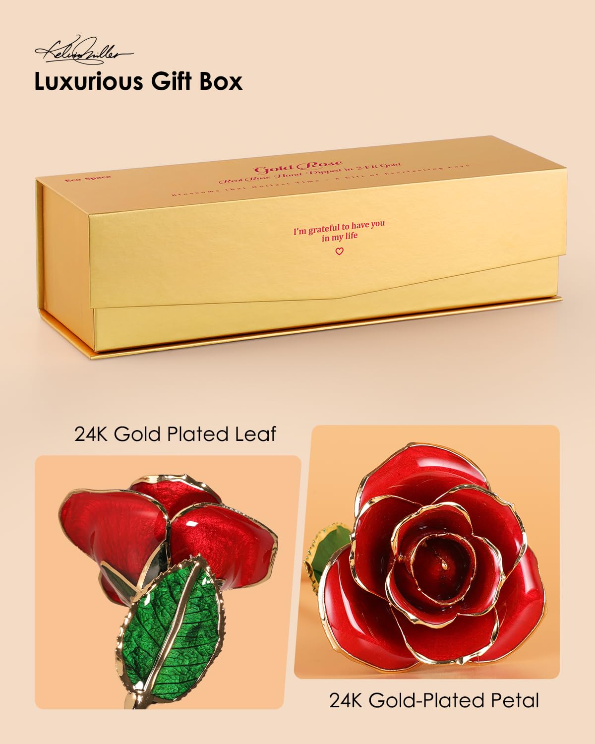 24K Gold Dipped Real Rose – Handcrafted, Bold, One of a Kind – Romantic Gift for Her – Ideal for Birthday, Anniversary, Mother’s Day, Valentine’s (Black)