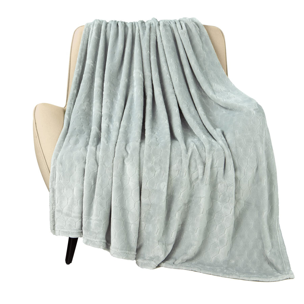 TOONOW Fleece Blanket Fuzzy Plush Throw Blanket 50" x 60", Super Soft Fluffy Bed Blanket Geometric Pattern Comfy Microfiber Flannel Blankets for Couch, Bed, Sofa, Black