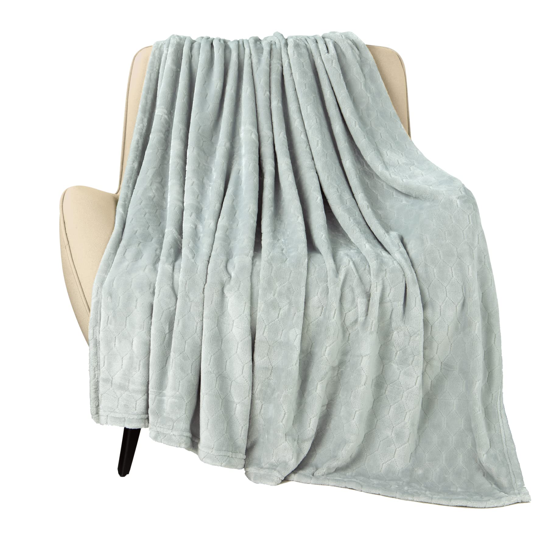 TOONOW Fleece Blanket Fuzzy Plush Throw Blanket 50" x 60", Super Soft Fluffy Bed Blanket Geometric Pattern Comfy Microfiber Flannel Blankets for Couch, Bed, Sofa, Black