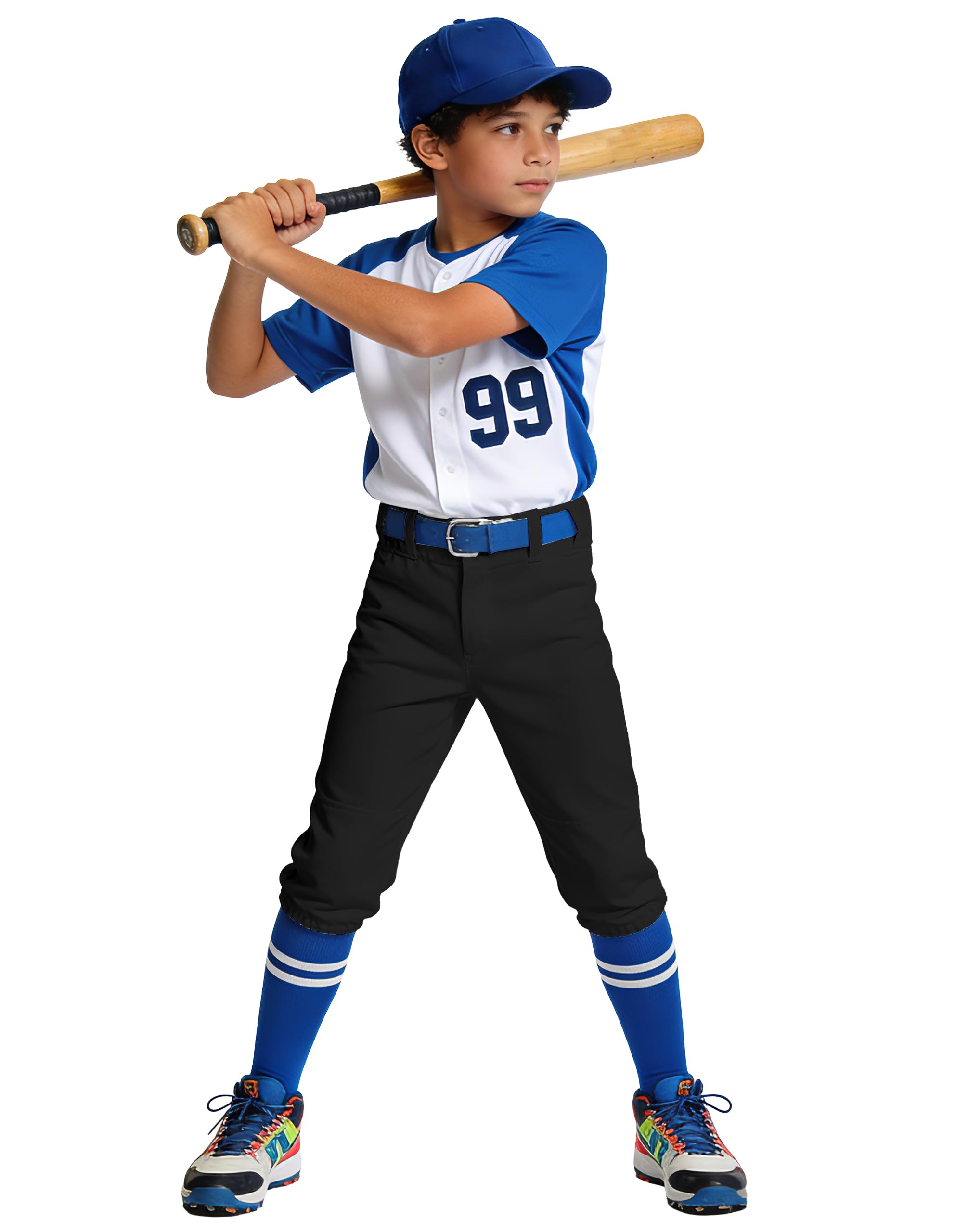 MIVEI 2T 3T 4T 5T to Youth Toddler Boys Knicker Baseball Pants Kids Tball Pants Gilrs Softball Practice Pant Pocket Belt Loop