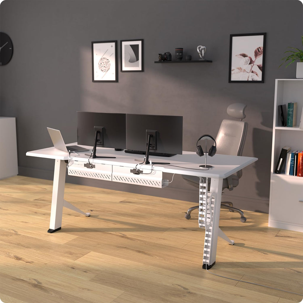Ultimate Setup Under Desk Cable Management Vertebrae - Perfect for Sit Stand Desk - Wire Management - Adjustable Length - Flexible Cable Spine - Black, 133 cm