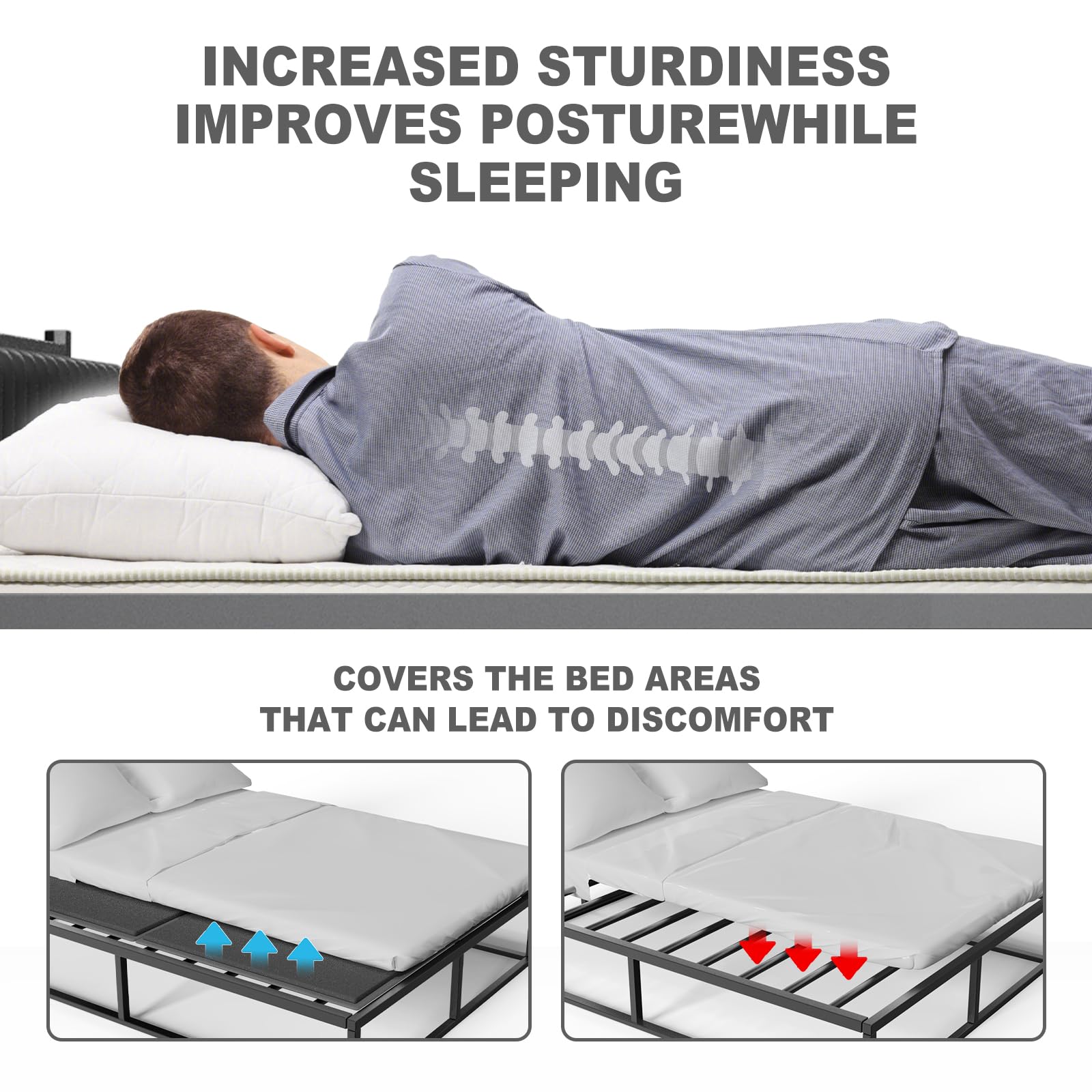 Imperius Folding Spring Box 10MM, Bed Support Flat Noodles, Twin Size 38x75'' ﻿ ﻿Light and Thin, Breathable, Noise Minimizing,Moisture Resistant Bunkieboards