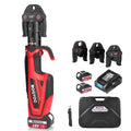 Cordless Pro Press Tool, with 3 Pro Press Jaws Tube Crimping Tool Kit for 1/2, 3/4, 1 inches Copper Pipes and Stainless Steel Pipes, 2pcs 4.0 Ah Battery and Charger, Carrying Case Included