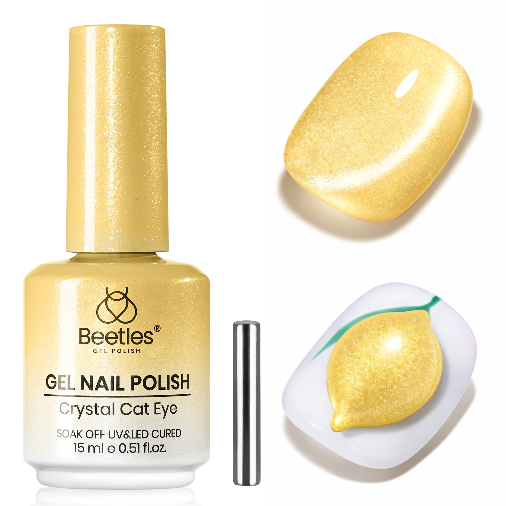 Beetles Star Cascade Silver Cat Eye Gel Nail Polish - 15ML Christmas Silver Glitter Cat Eye Gel Polish with Magnet Soak Off UV Velvet Nail Polish Salon DIY Manicure Winter Gift for Women