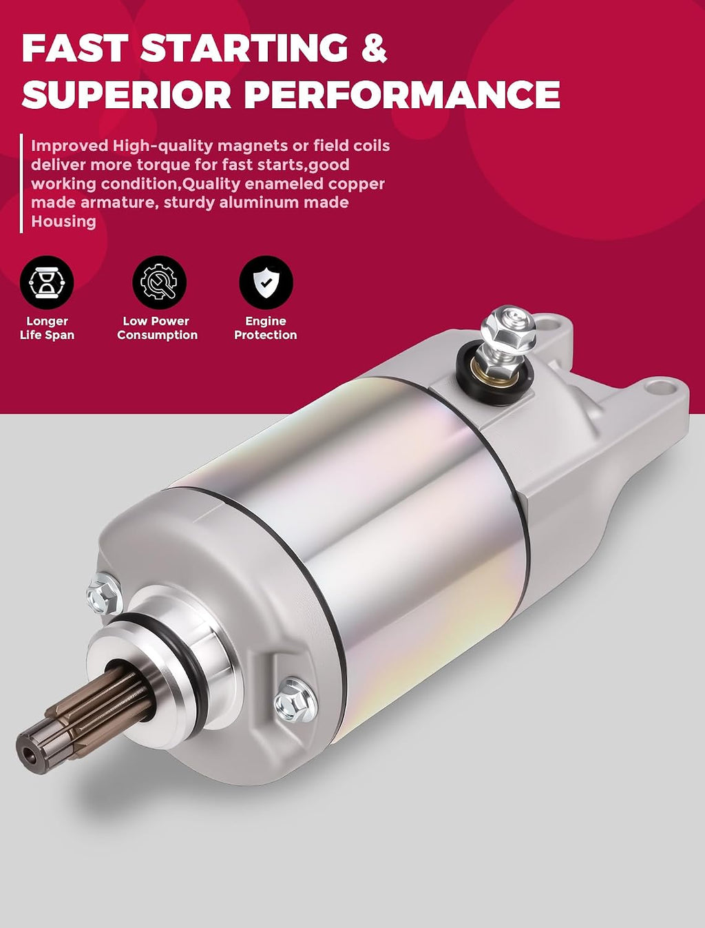 Starter Motor for Honda FourTrax 300 TRX300 TRX300FW ATV 1988-2000 TRX250 1987 ATC250 SX ATC 250 ES Big Red 246cc 31200-HC4-023 31200-HC4-033 SM13213 128000-4400 OLIFANT