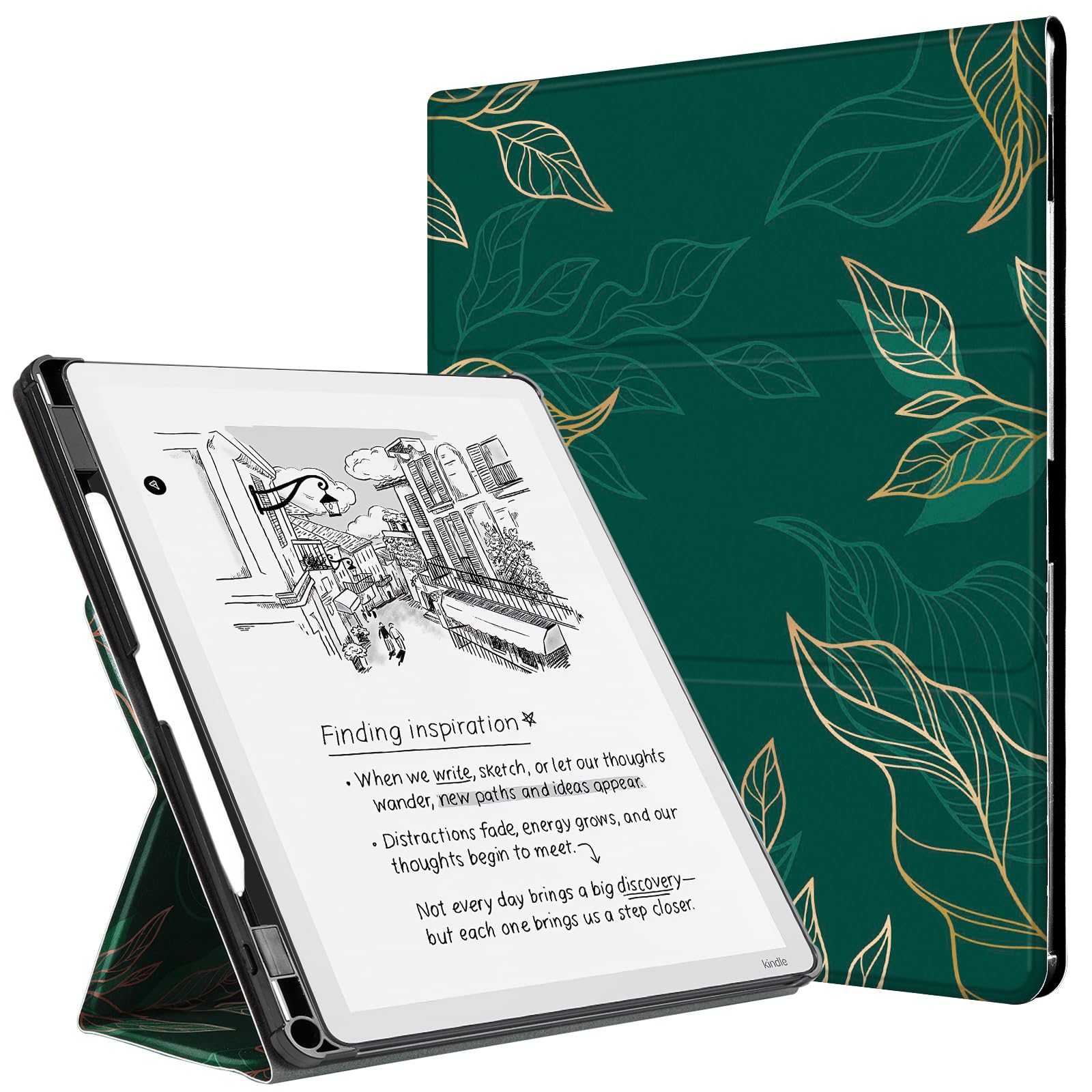 CoBak Stand Case for Kindle Scribe - Premium Folio Leather Cover with Pen Holder, Auto Sleep/Wake - Compatible with 10.2 Inch Kindle Scribe (2022/2024 Release)