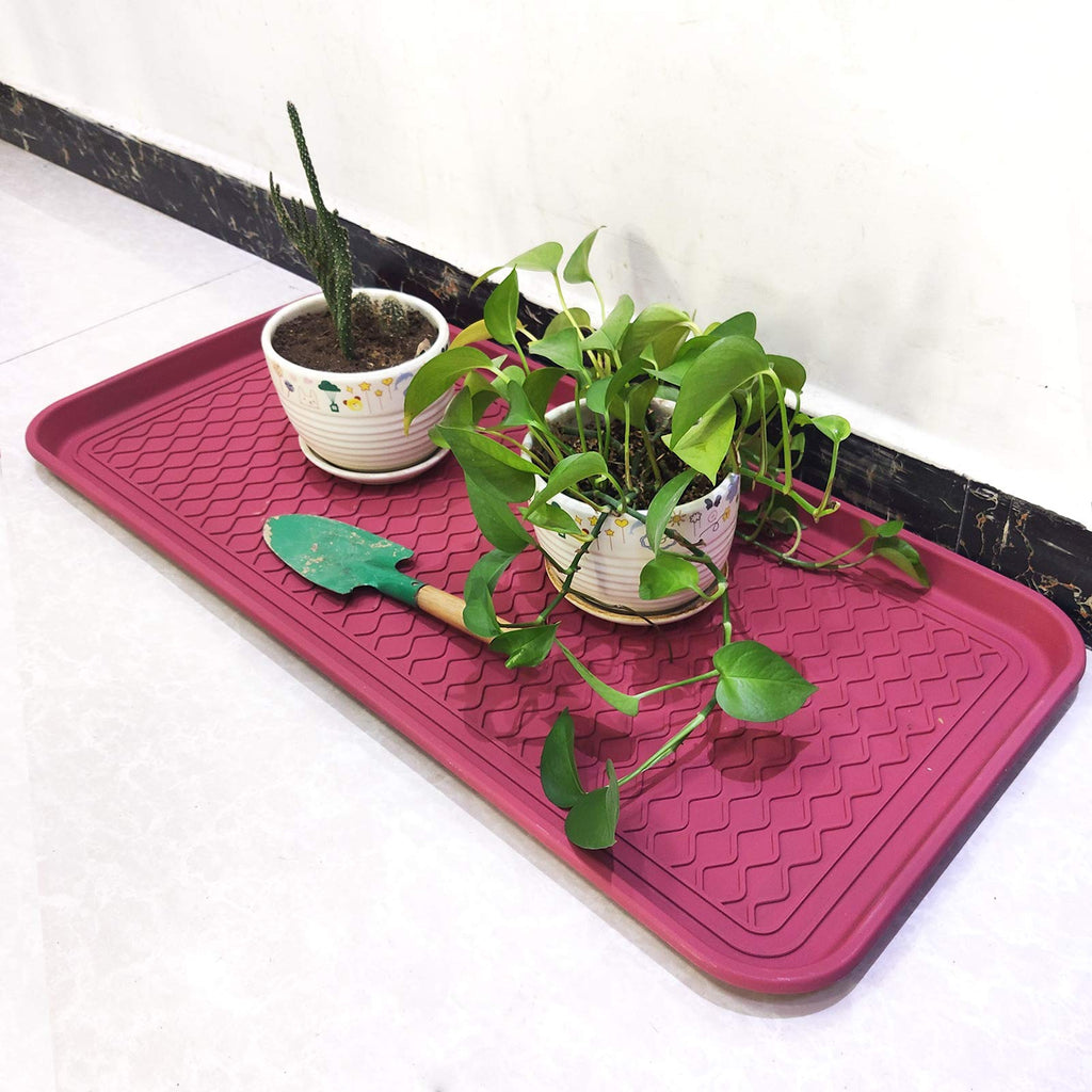 2 Pack Large Multifunctional Tray Mat Washable Indoor or Outdoor Tray Mat for Shoes Boots Plants Pots Paint Tins Pet Bowls Car Storage, 30 x 15 x 1.2 Inches