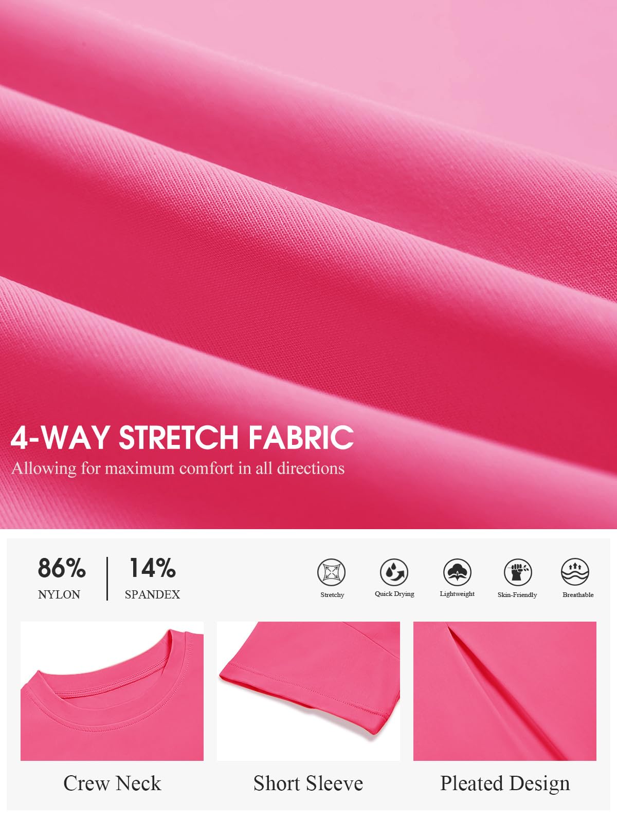 Haloumoning Girls Loose Athletic Shirts Short Sleeve Crop Tops Kids Quick Dry Gym Yoga Tees 5-14 Years
