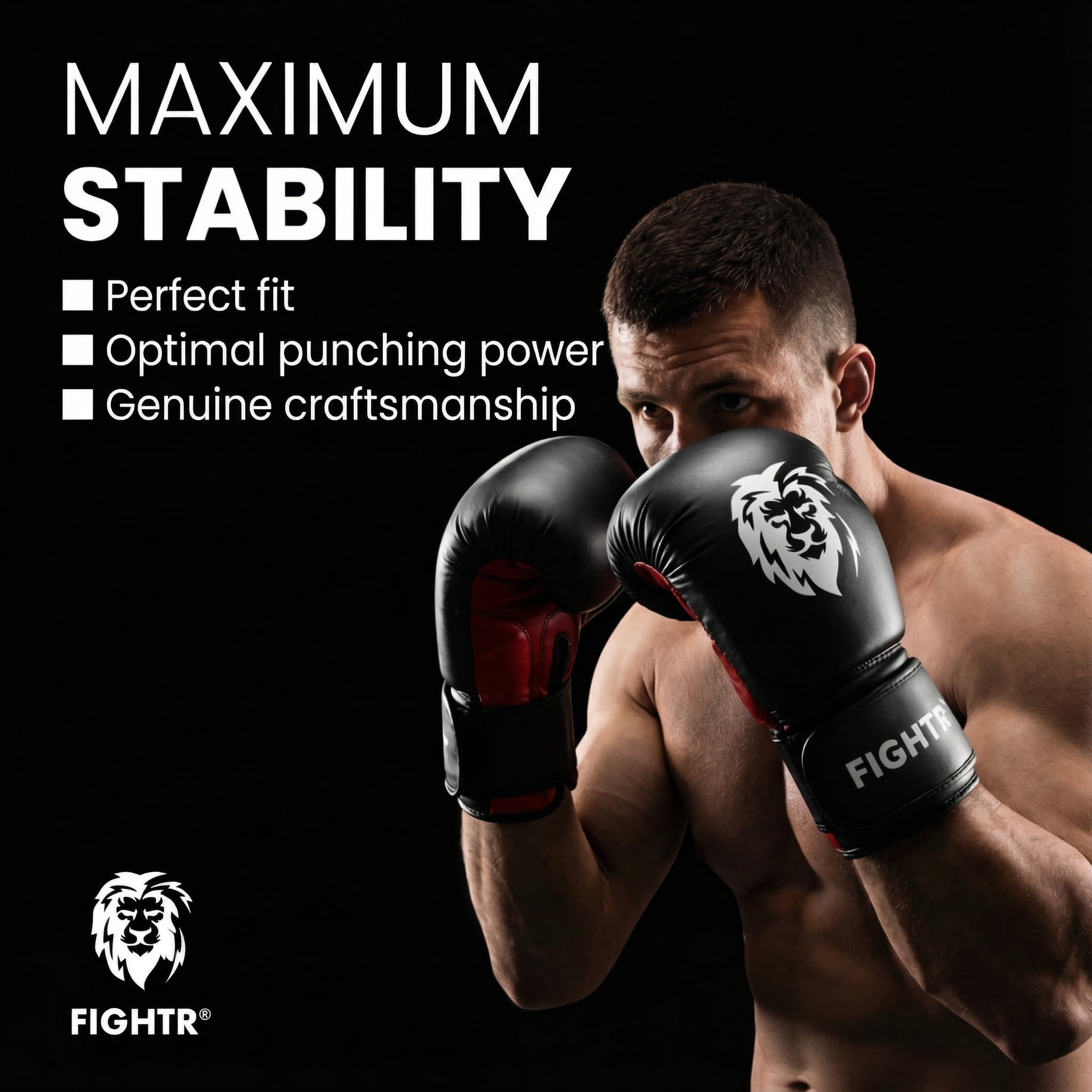 FIGHTR® Boxing Gloves - Maximum Protection & Stability | Boxing Gloves for Boxing, MMA, Muay Thai & Kickboxing | Sizes 8-16 oz