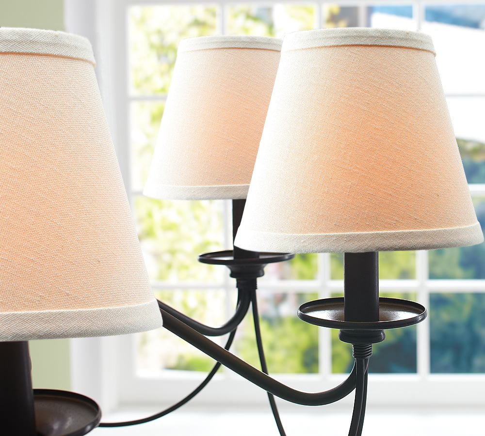 Small Lamp Shade Set of 6 Chandelier Shades 3" X 6" X 5" Burlap Lampshade Clip On Bulb Farmhouse Chandelier Shade