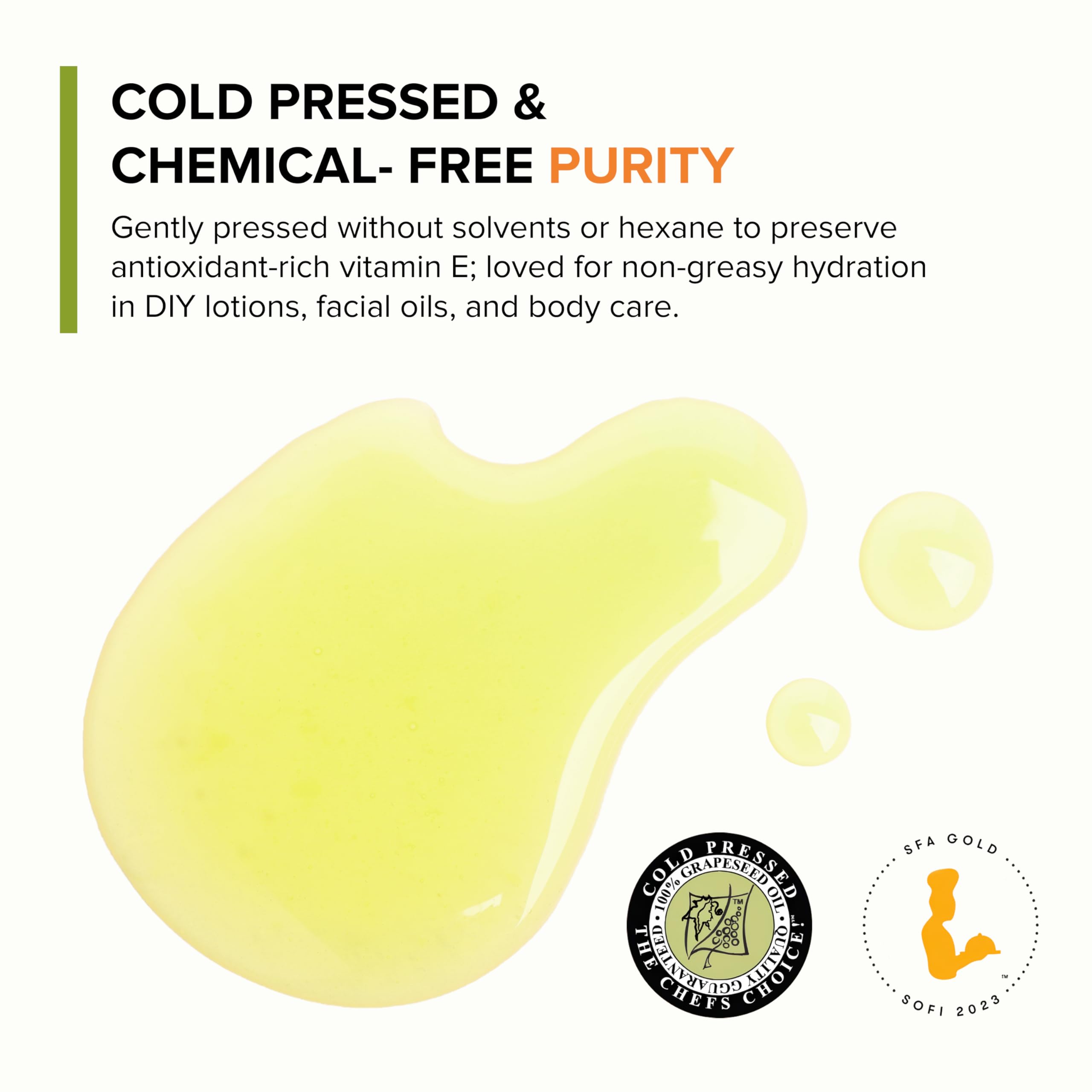 Salute Santé! Cold Pressed Grapeseed Oil – 500 ml 1-Pack — cooking oil, grapeseed oil — High Smoke Point, Neutral Flavor, Ideal for Frying, Baking & Salad Dressings Gourmet kitchen essential
