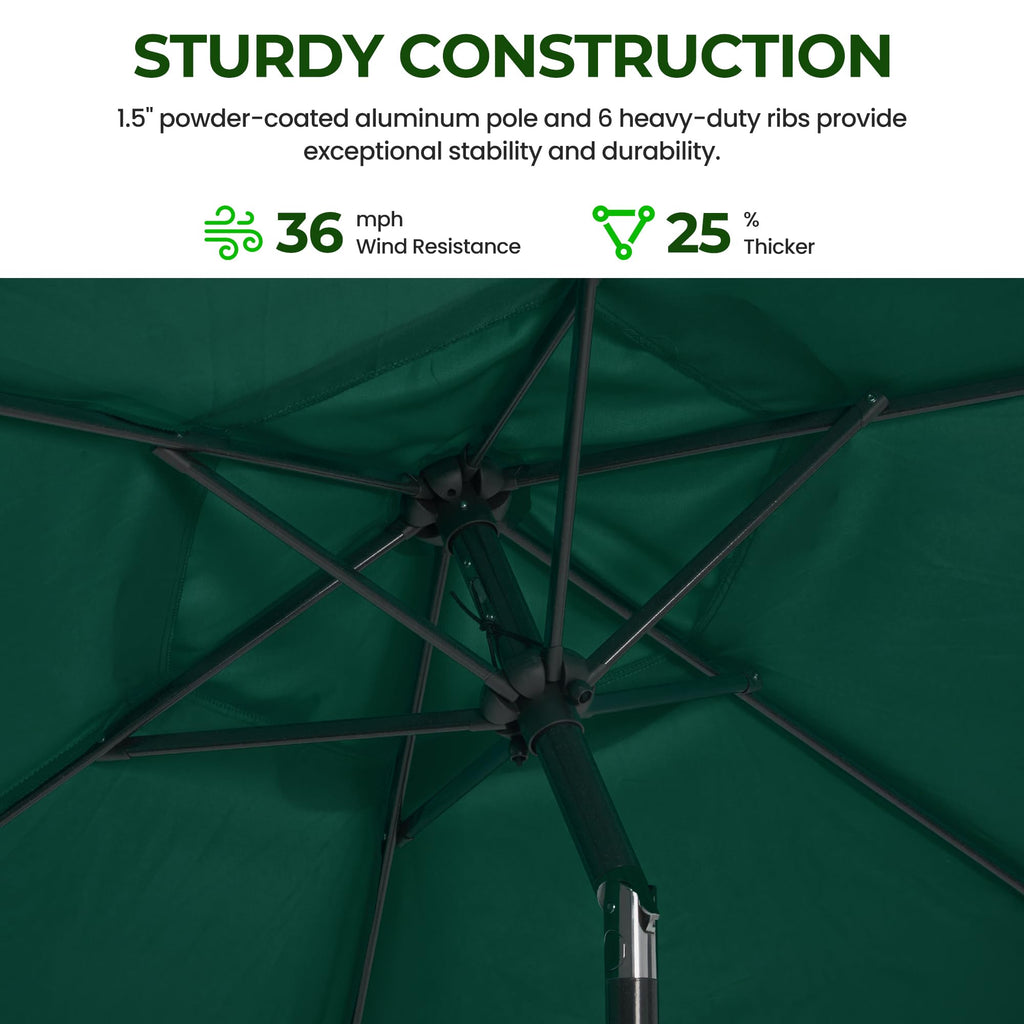 SUNVIVI OUTDOOR Outdoor Patio Umbrella, Patio Umbrella, Market Umbrella, Large Outdoor Umbrella, Metal Pole Umbrella with Push Button Tilt and Crank, Polyester Canopy