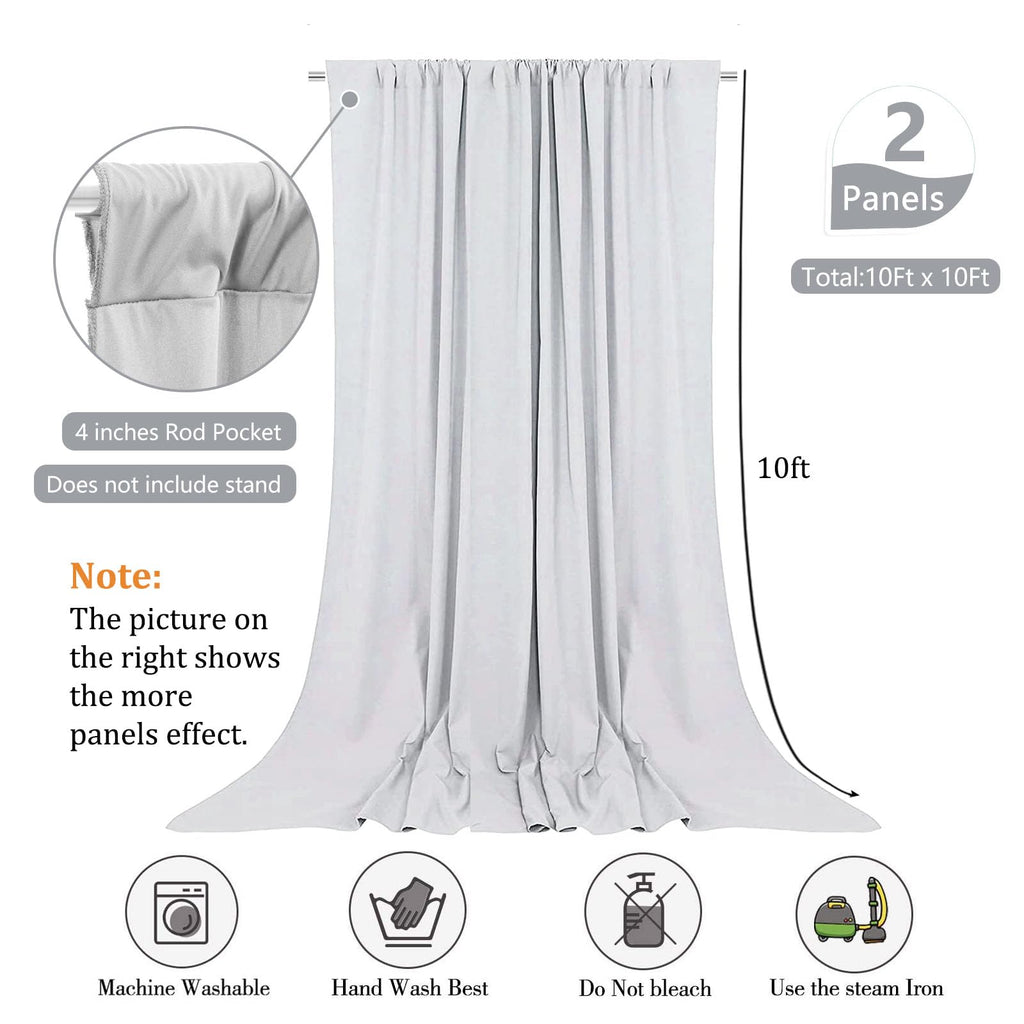 10 x 10 Feet Black A Backdrop Curtain for Partie, Background Curtains for Photoshoot, Birthday, Wedding, Halloween, Thanksgiving, Christmas, New Year Party Decorations 5Ft x 10Ft, 2 Panels