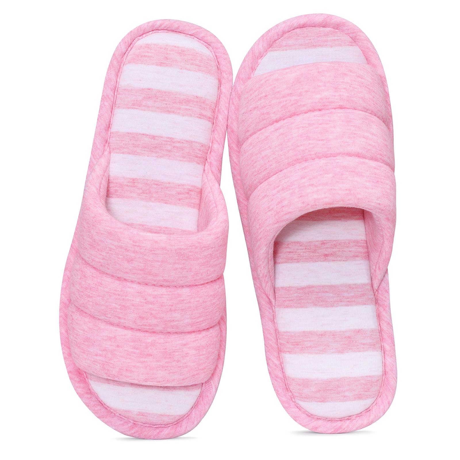 shevalues Open Toe House Slippers for Women Men Soft Cotton Indoor Shoes Memory Foam Slip On bedroom Slippers