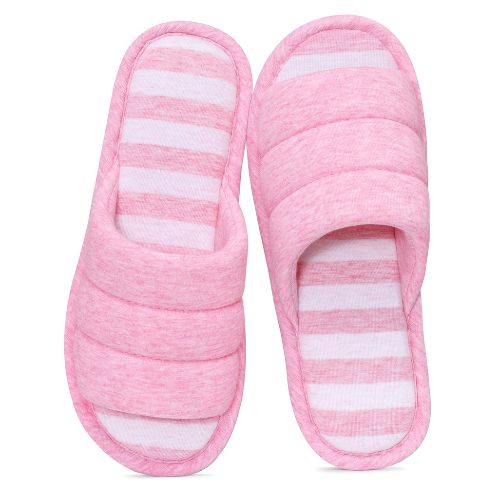 shevalues Open Toe House Slippers for Women Men Soft Cotton Indoor Shoes Memory Foam Slip On bedroom Slippers