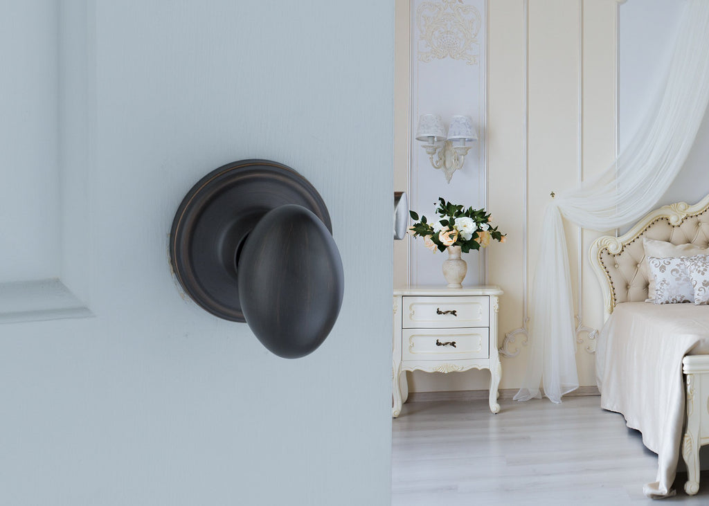 Copper Creek EK2090BC Egg Door Knob, Dummy Function, 1 Pack, in Black