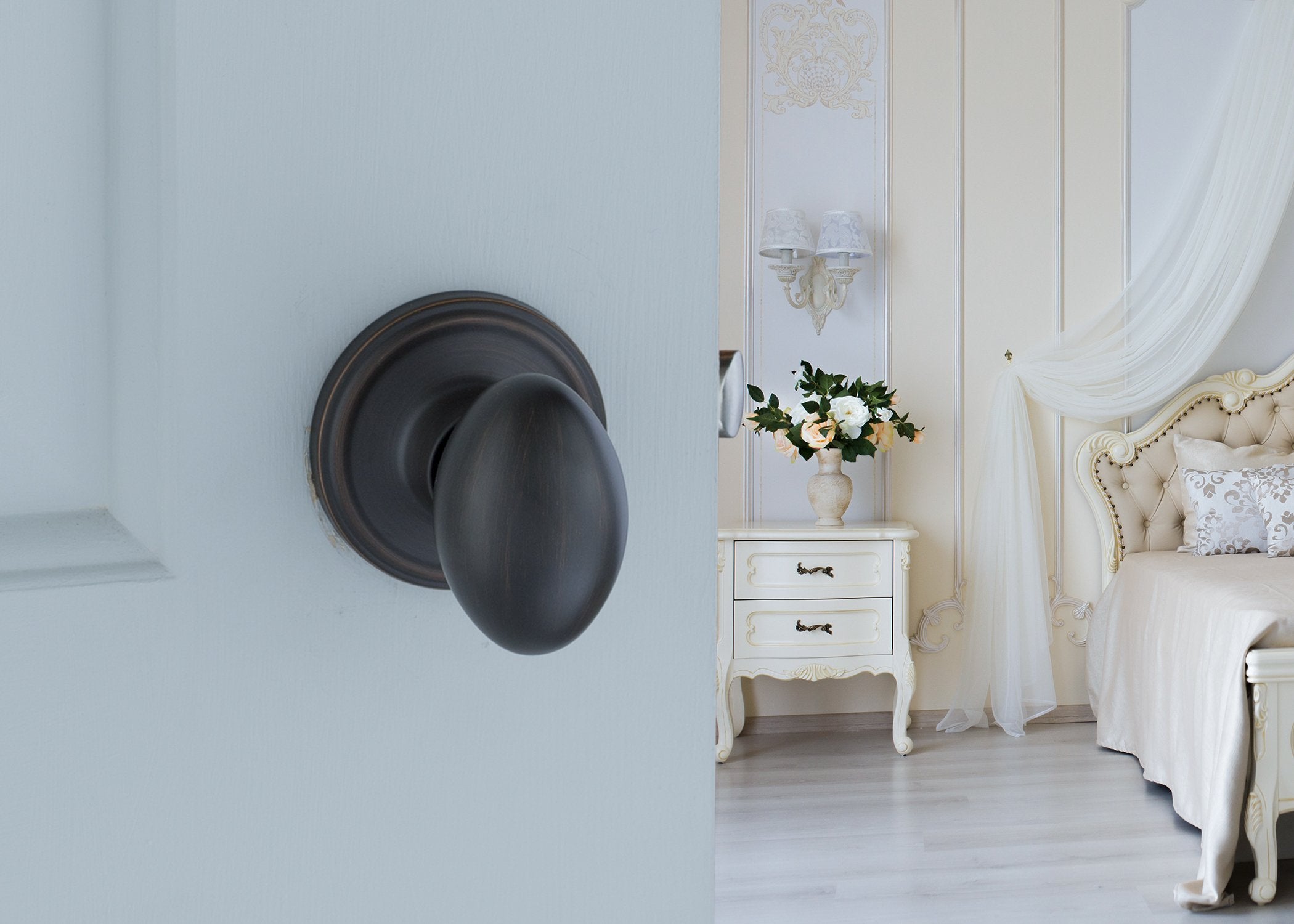 Copper Creek EK2090BC Egg Door Knob, Dummy Function, 1 Pack, in Black