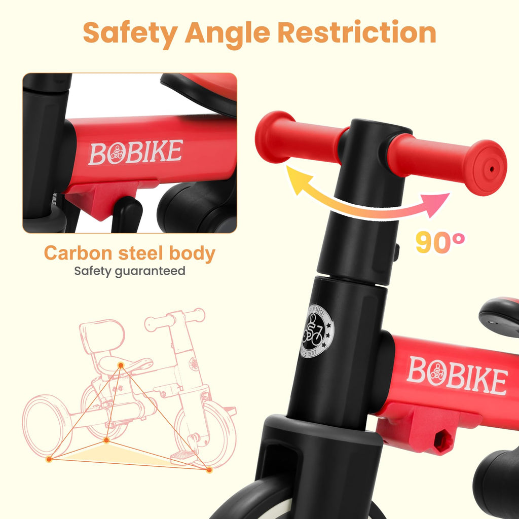 Toddler Bike with Push Handle,Tricycles for 1 to 3 Years Old, Toddler Tricycle with Push Handle for Boy Girl, Baby Balance Bike with Adjustable Seat Height and Removable Pedal (Black)