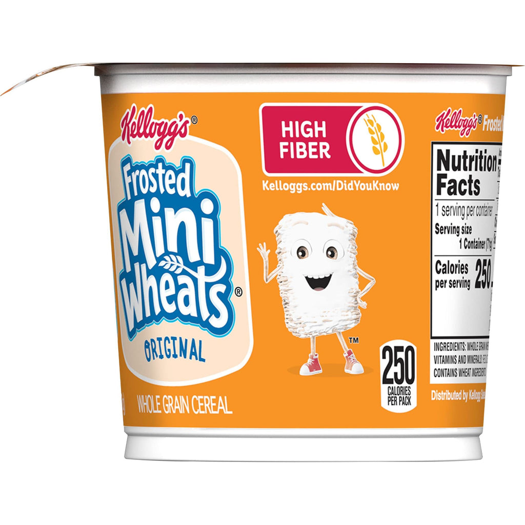 Kellogg's Frosted Mini-Wheats Cold Breakfast Cereal, High-Fiber, Whole Grain, Family Size, Original, 24oz Box (1 Box)