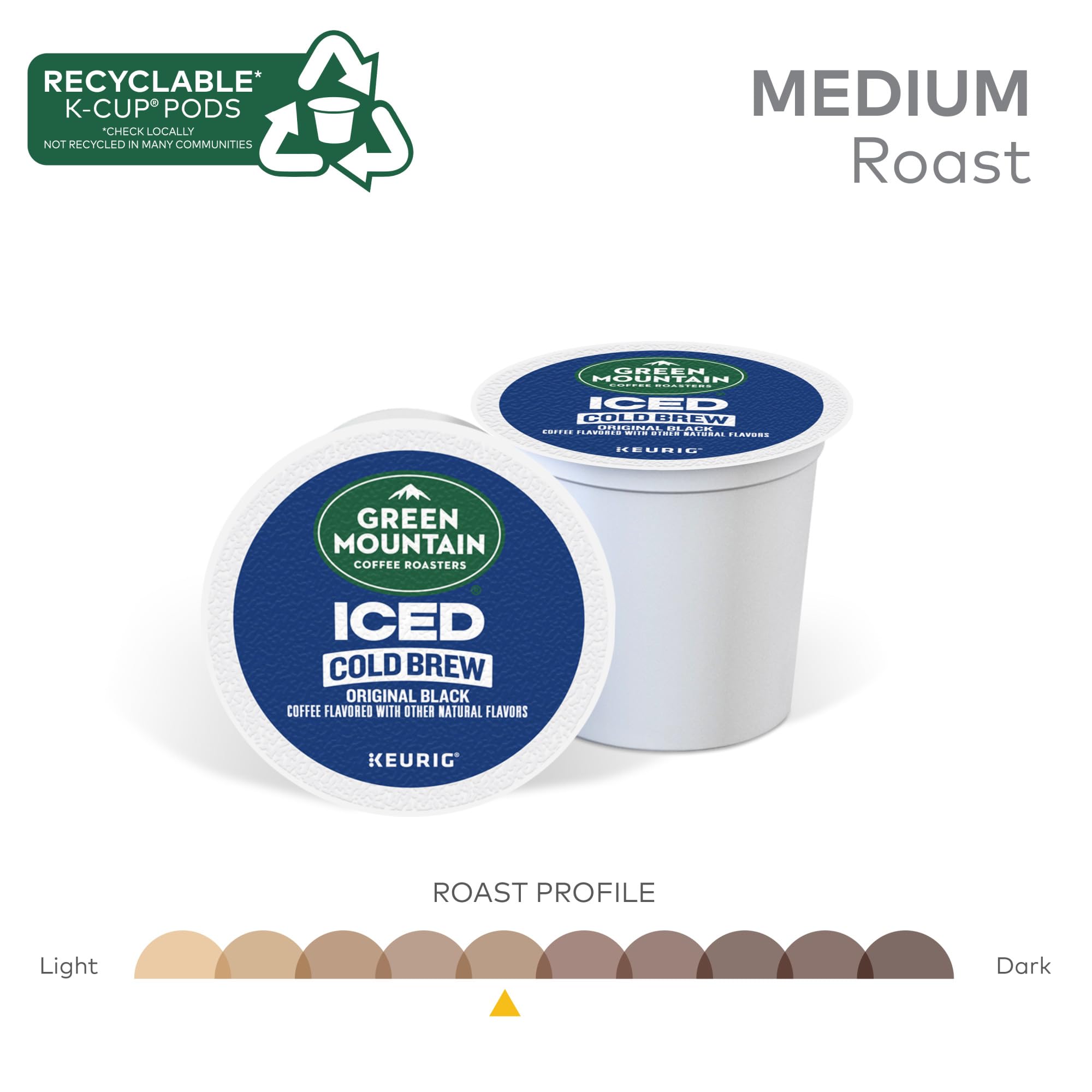 Green Mountain Coffee Roasters Original Black Iced Cold Brew Coffee, Single Serve Keurig K-Cup Pods, 60-Count Box (6 Packs of 10)