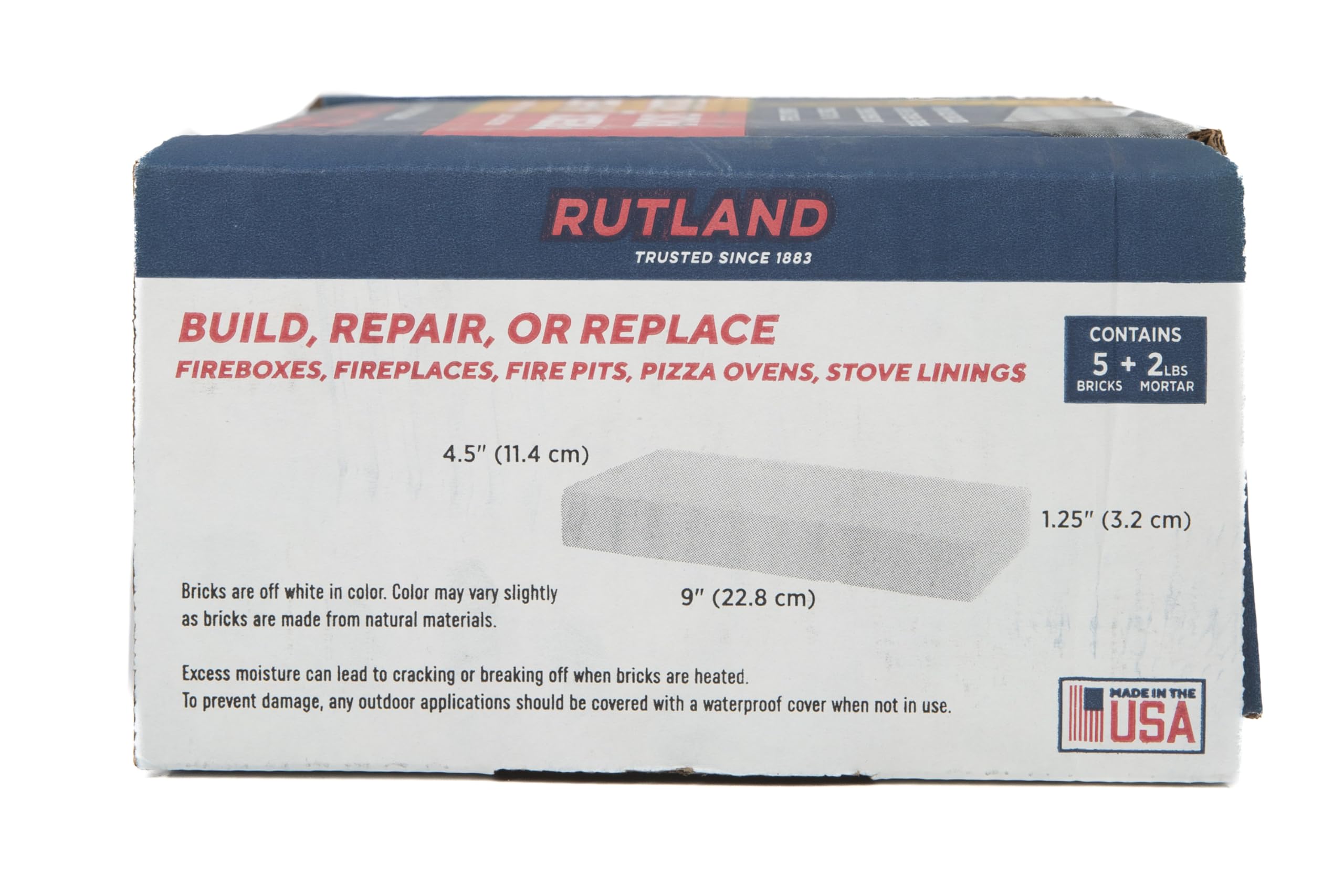 Rutland Dry Mix 211 Refractory Mortar 2.5 Pound - USA-Made High Temperature Mortar for Masonry - 2550°F Fire Cement Patch for Fireplace Brick, Fire Pit, Kiln, Forge & Pizza Oven Repair