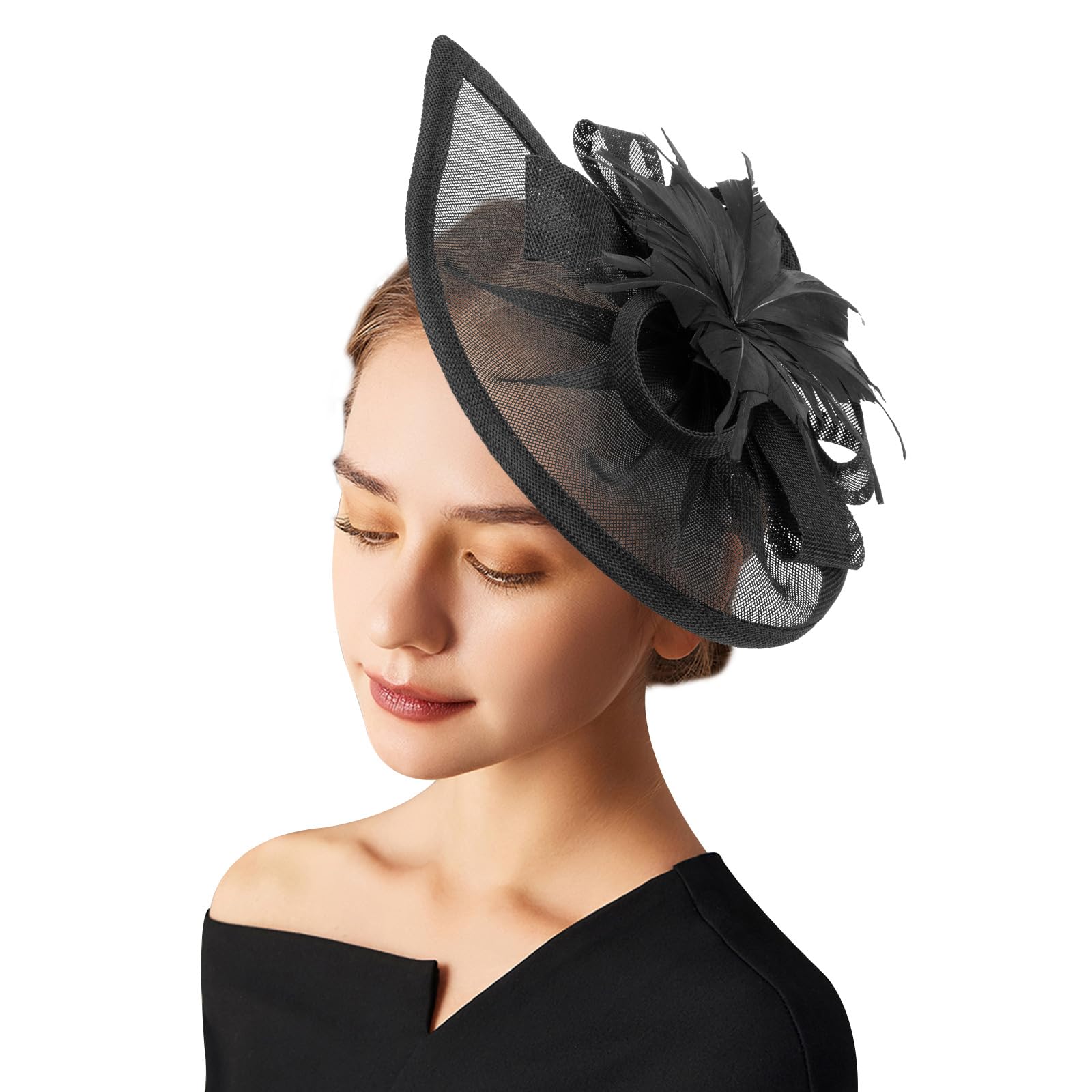 AQOKKA Women Fascinators Hats Flower Fascinators with Headband and Clip Tea Party Headwear for Women and Girls