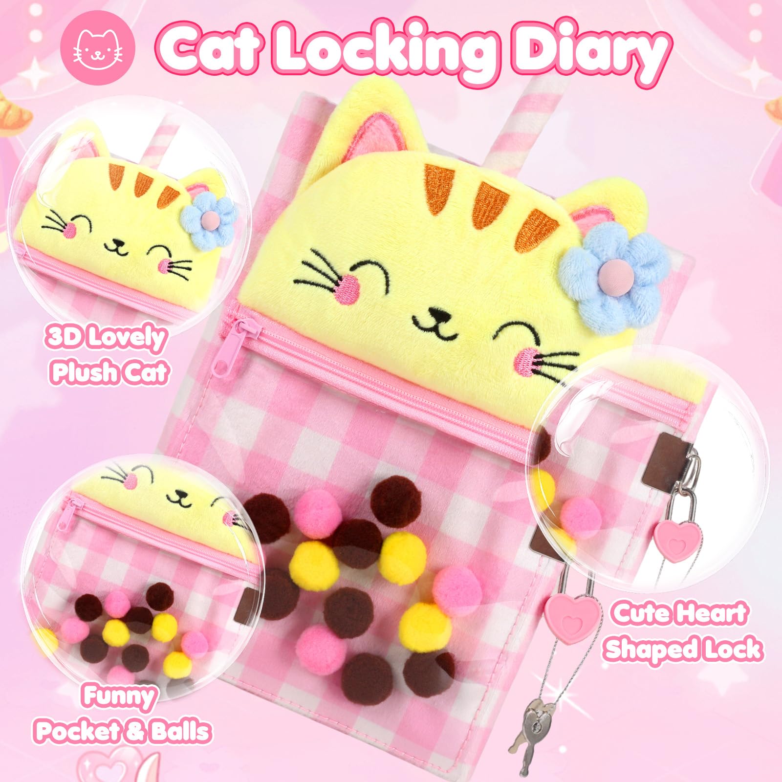 Axolotl Diary for Girls with Lock, Plush Axolotl Toys Gift for Teen Girls, Kids Writing Journal Notebook, Birthday Gifts for Little Girls Ages 5 6 7 8 9 10-12 Year Old