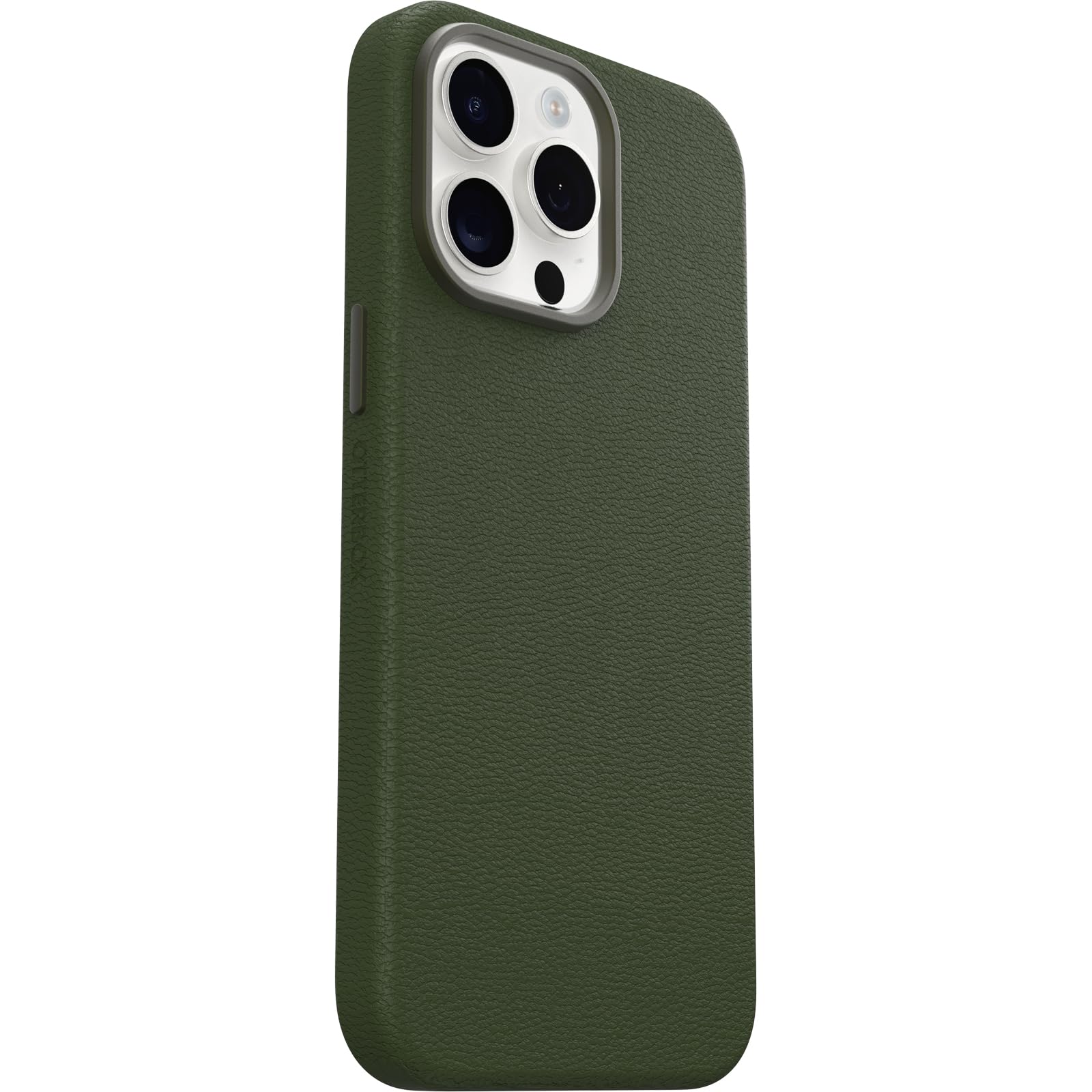 OtterBox iPhone 15 Symmetry Series Cactus Leather for MagSafe - Noir ASH (Black), Slim, Premium, Protective iPhone Case