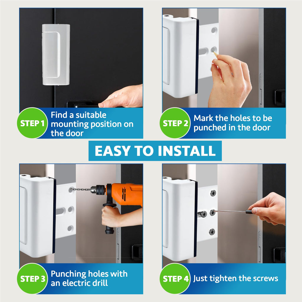 Dwell+Good Door Locks (2-Pack) - Easy To Install Aluminum Home Security Door Locks for Front Door - Child Proof Door Lock for Kids Safety - Withstand 800 lb of Force & Tamper Proof Top Door Lock Latch