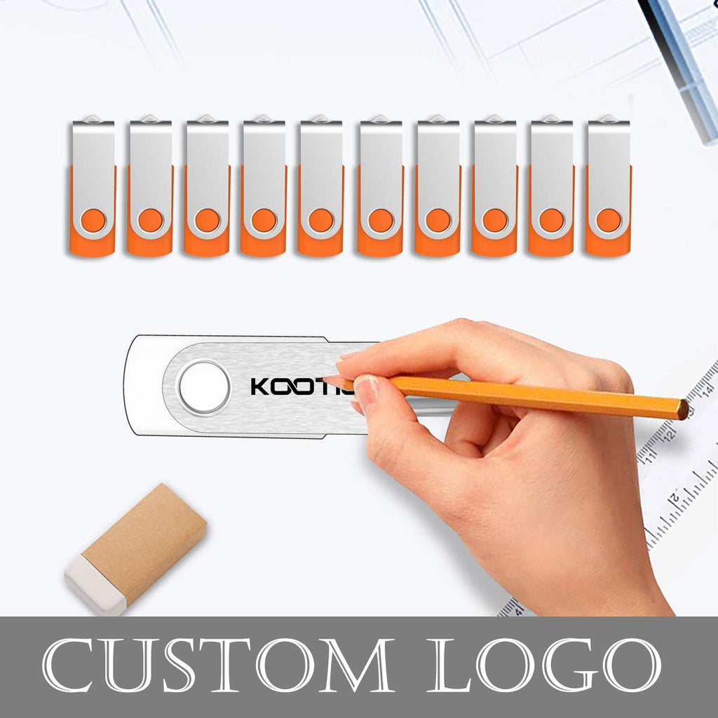 KOOTION 10 X 1GB USB Flash Drive 1gb Flash Drive Swivel Thumb Drive Memory Stick Keychain Design Blue