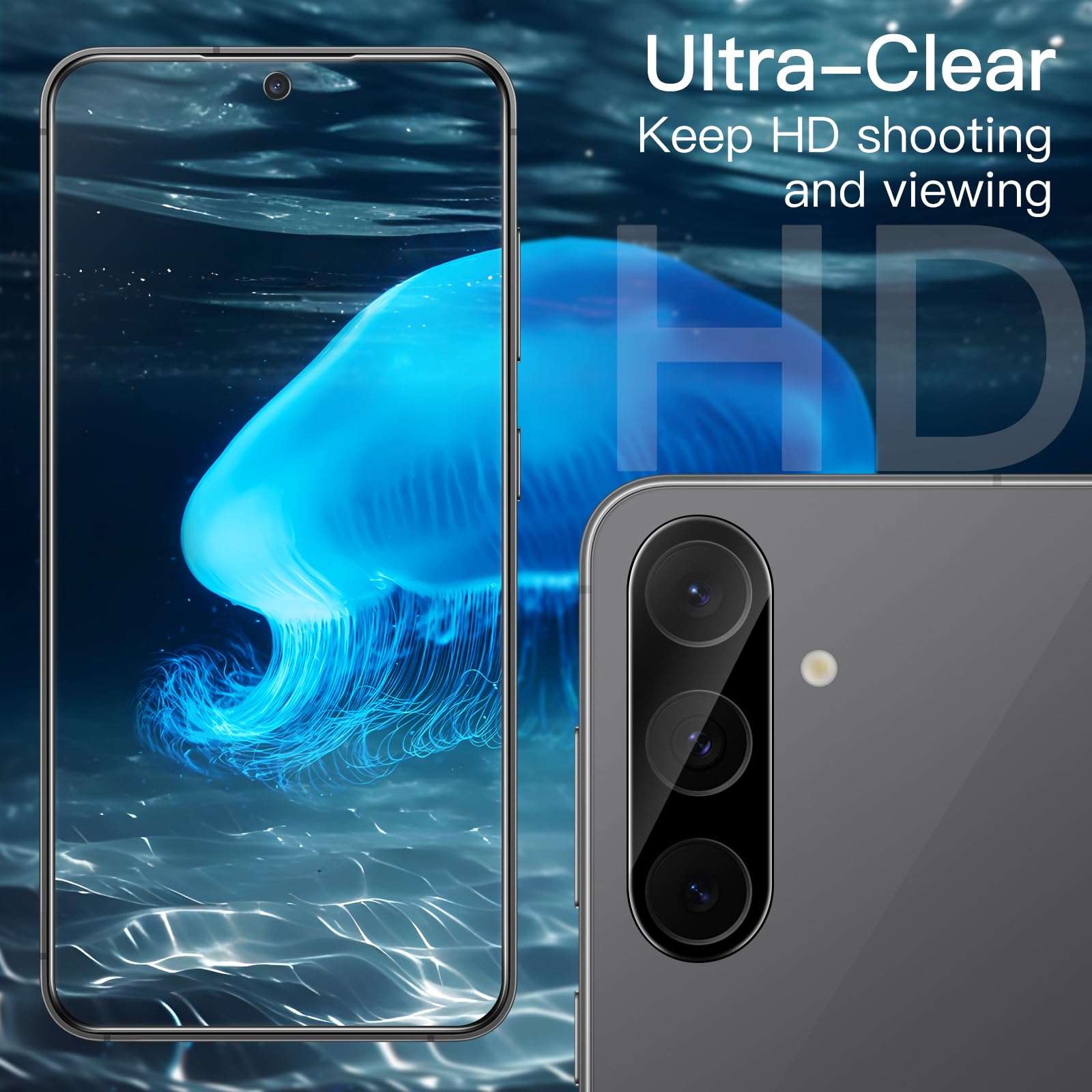 JETech Screen Protector for Samsung Galaxy S20 FE 6.5-Inch with Camera Lens Protector, Tempered Glass Film, Fingerprint ID Compatible, HD Clear, 2-Pack Each