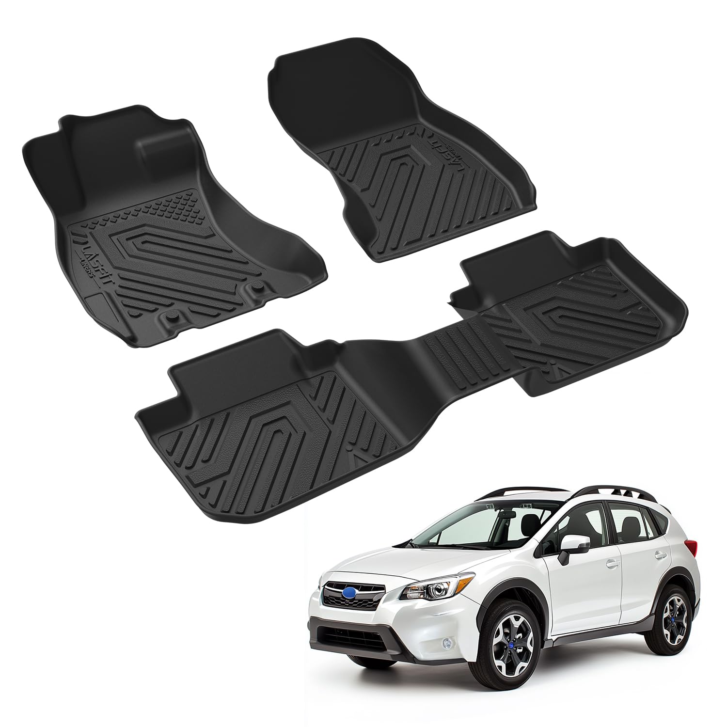 LASFIT Cargo Mat & Backrest Mats for Nissan Armada/Infiniti QX80 2019-2024, All Weather TPE Custom Fit Easy Clean Durable No-Curling Trunk Mat for Armada & QX80, Black