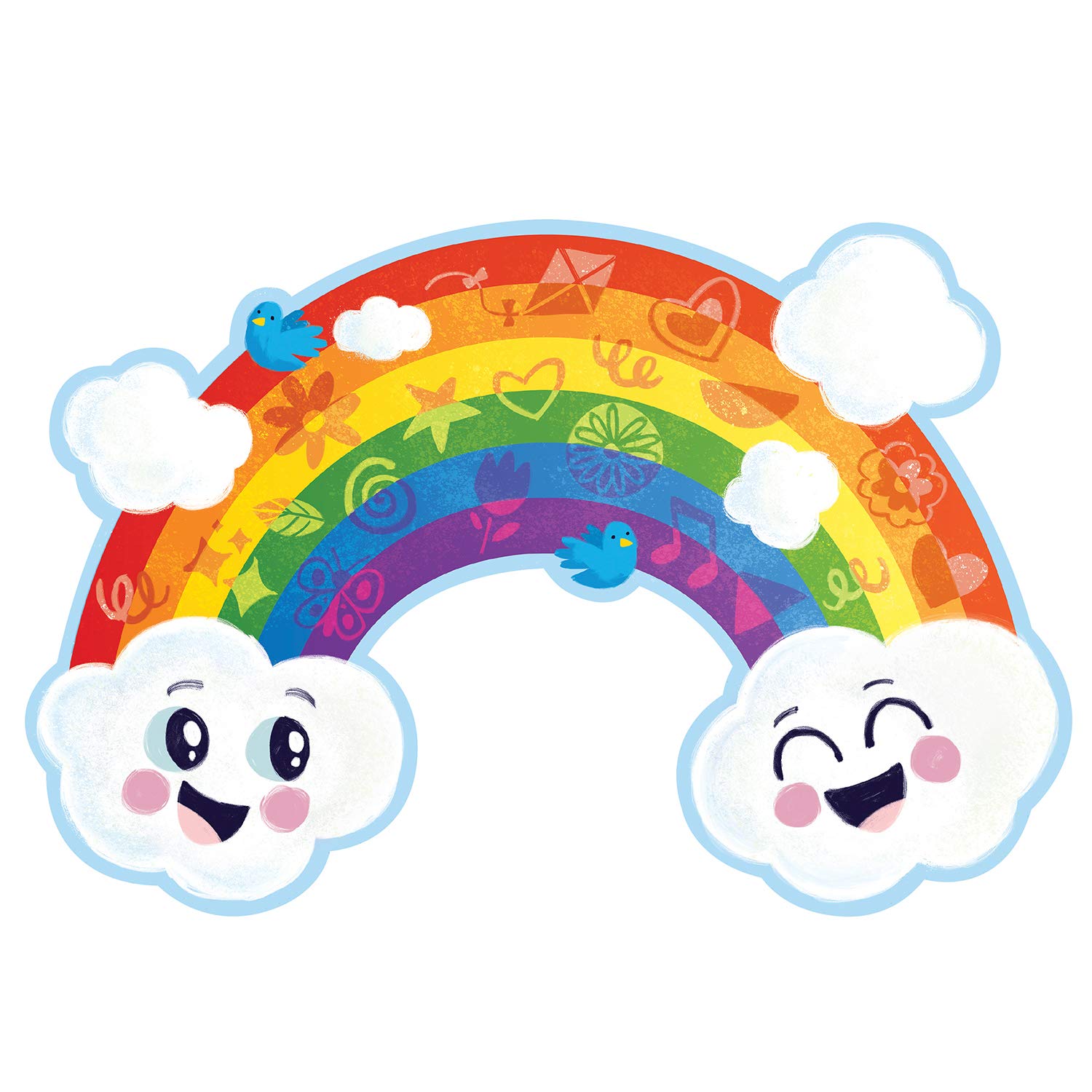 Peaceable Kingdom Shimmery Bunny Shaped 41 Piece Floor Puzzle, 3 feet x 2 feet - Great Easter Basket Stuffers and Easter Gifts for 3 Year Olds, 4 Year Olds & Up