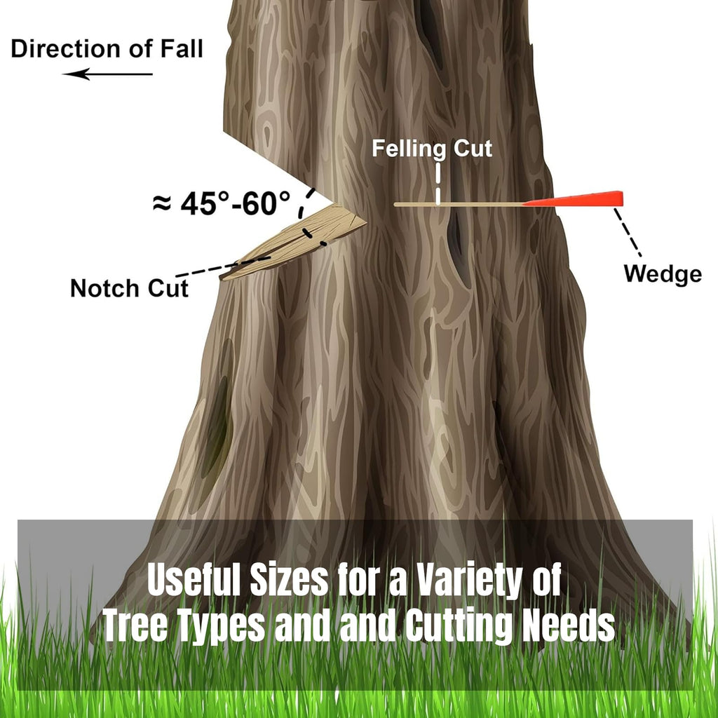 AR-PRO 6 Pack Tree Felling Wedges with Spikes for Safe Tree Cutting – 5.5” Wedges with Storage Bag; 6 Felling Dogs to Guide Trees Stabilize and Safely to Ground for Loggers and Fallers