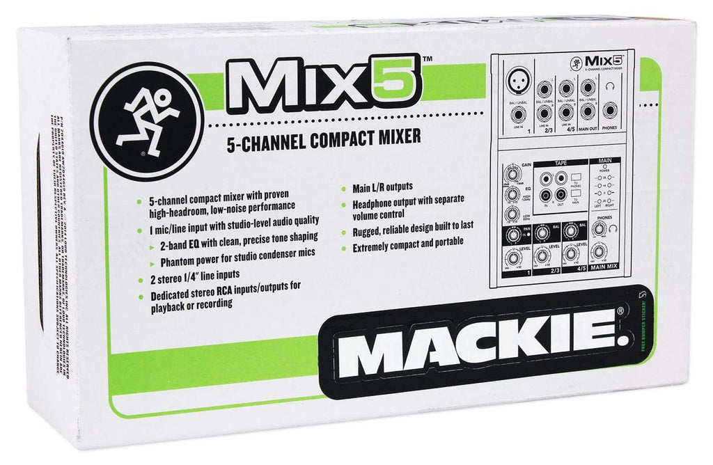 Mackie Mix5 5-Channel Compact Mixer, Black