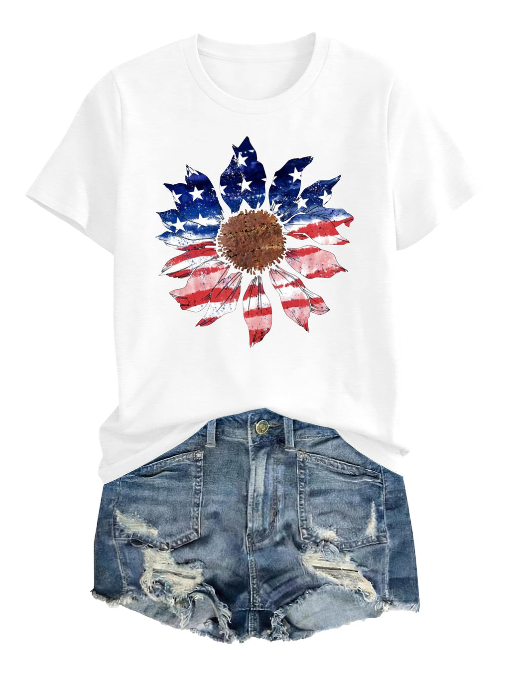 Anbech Womens Dandelion Graphic T-Shirts Teen Girls Cute Sunflower Print Casual Tee Tops
