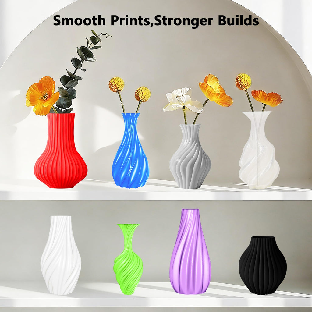 1.75mm PLA 3D Printer Filament Bundle: Glow in Dark Green/Blue/Purple/Rainbow, One Spool Clear Multi Colored, Each Spool 250g, Total 1.25Kg 3D Printing Material, 250g x 5 Spools Glow in Dark PLA