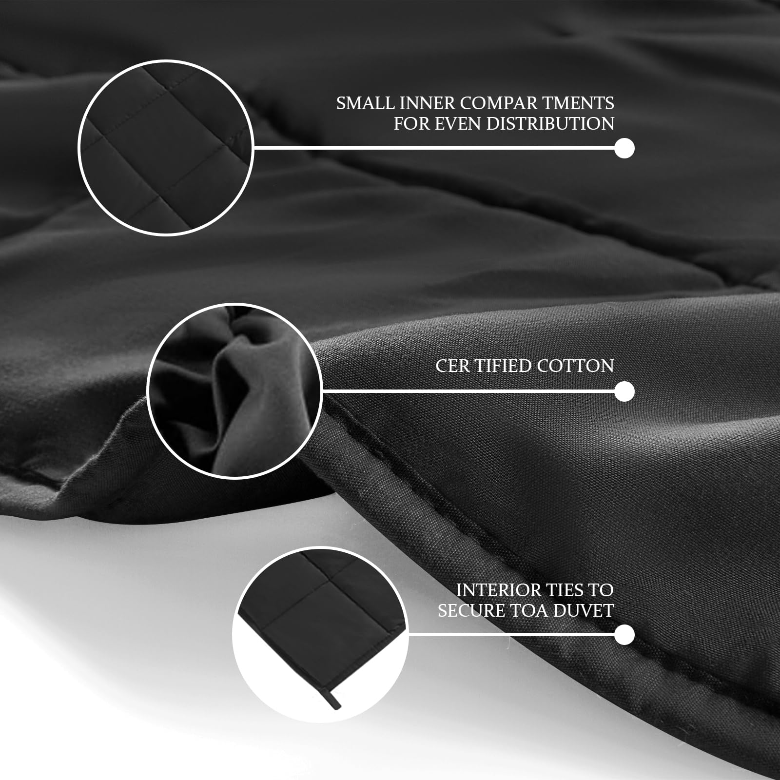 CYMULA Weighted Blanket for Adults (25lbs 80"x87" King Size Black) - Cooling Breathable Heavy Blankets for Summer Winter - Ultra Microfiber Soft Comfort Blanket with Glass Beads - Gifts for Men/Women