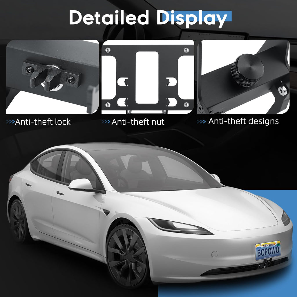 The Original No Drill Front License Plate Holder Fit for 2017-2023 Tesla Model 3& 2020-2024 Tesla Model Y with Safety Design, No Adhesives License Frame