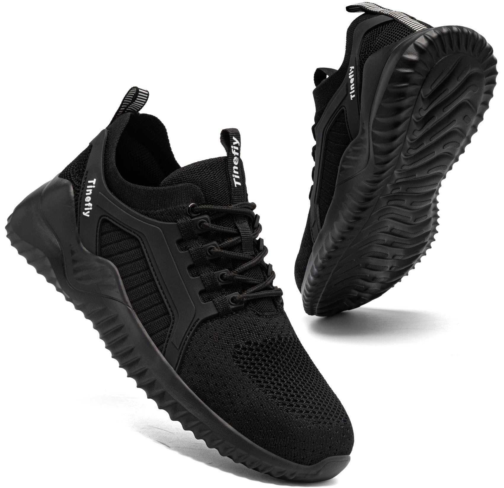 Tinefiy Steel Toe Shoes for Women Work Sneakers Lightweight Comfortable Safety Toe Slip On Puncture Proof Footwear Indestructible Shoe