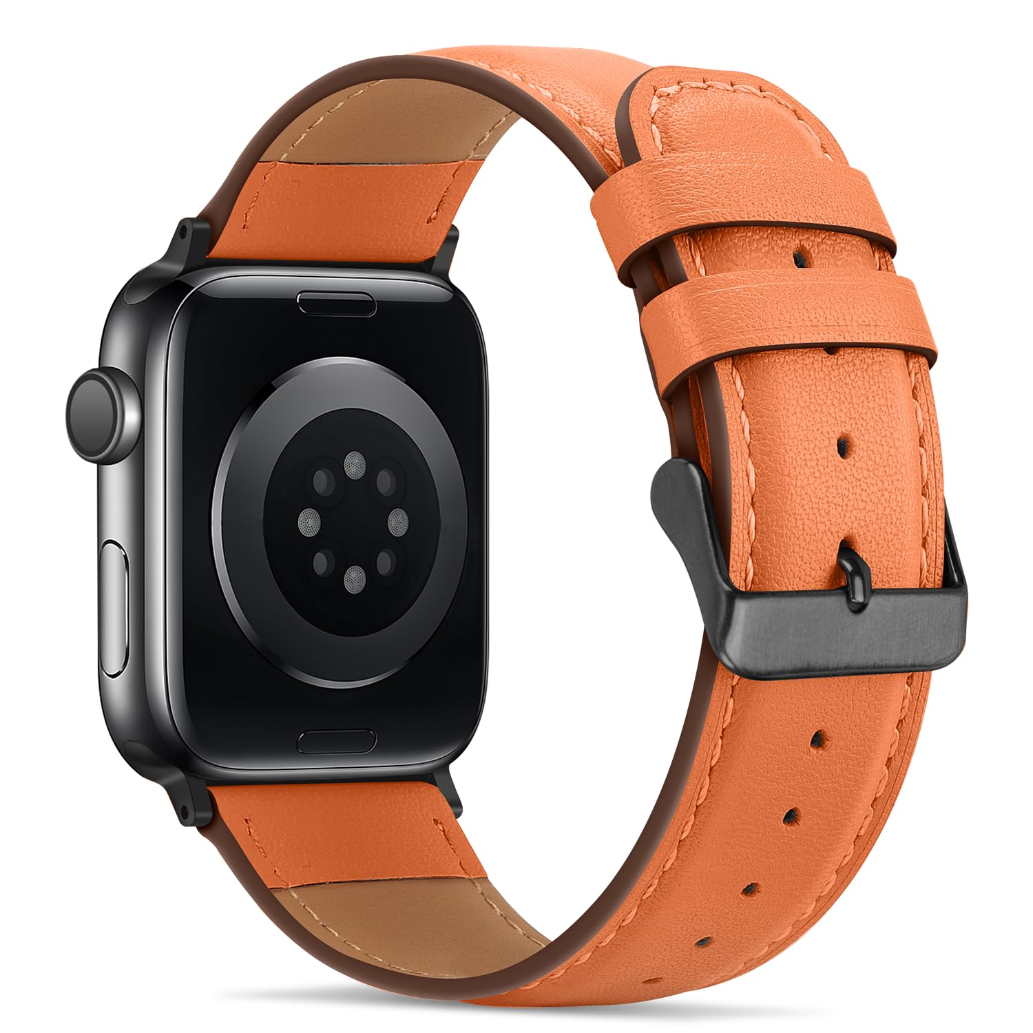 Tasikar Bands Compatible with Apple Watch Band 42mm (Series11/10) 41mm 40mm 38mm Men Genuine Leather Replacement Bands Compatible with Apple Watch SE Series 11 10 9 8 7 6 5 4 3, Black