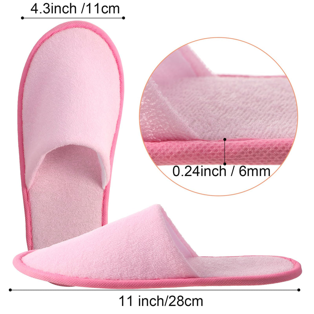 Geyoga 24 Pairs Disposable Slippers for Guests Bulk 2 Size Cotton Soft Spa Hotel House Slippers for Women Men Wedding Party Shoeless Home Indoor Travel