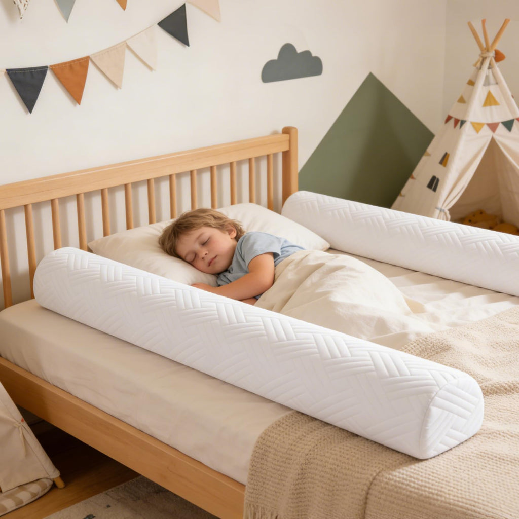 Ceekliybear 1-Pack Premium Foam Bed Bumpers for Toddler, Non-Slip Bed Rails for Toddlers for Twin, Queen, King Beds, Machine Washable Bumpers Cover for Easy Care（Size：52" x 7" x 5"）