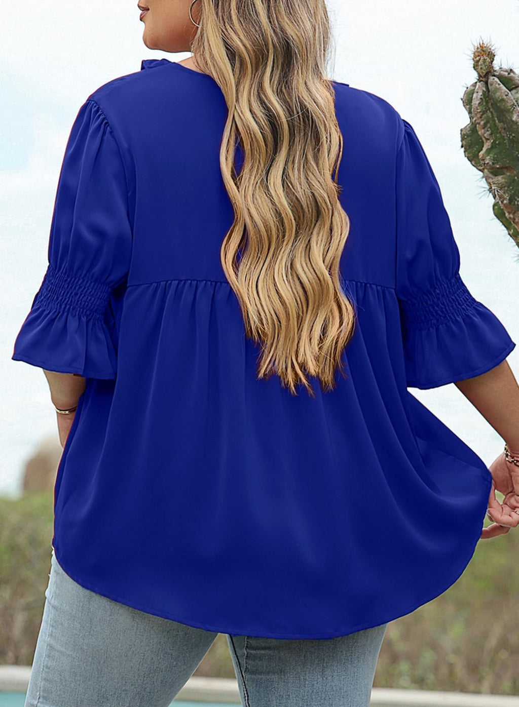 Eytino Plus Size Tops for Women Summer V Neck Short Sleeve Boho Floral Printed Flowy Chiffon Shirts Blouse(1X-5X)