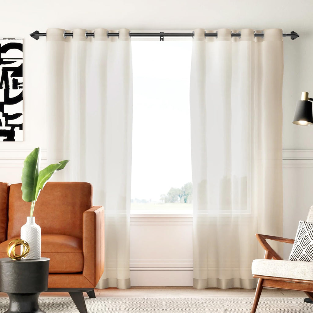 GXOACKJ Black Wrap Around Curtain Rods for Windows 28 to 48 inch, 5/8 inch Industrial Telescoping Blackout Curtain Rods for Bedroom & Outdoor
