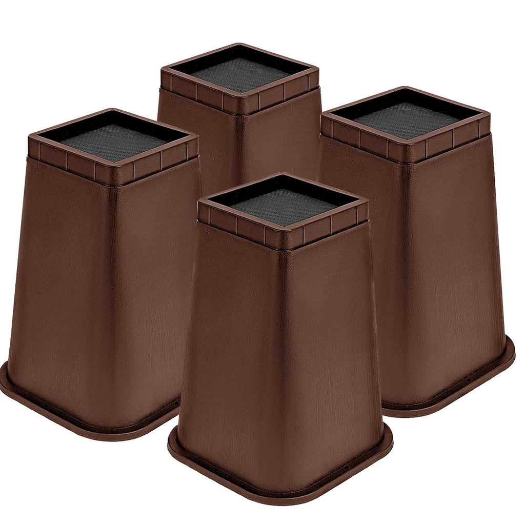 12 Pack Furniture Risers 1 Inch, Adjustable Bed Risers Heavy Duty for Table Desk Couch Chair Sofa Cabinet Bed Frame Dorm, Square Stackable Table Leg Risers Lift Height 1", 2" or 3", Black
