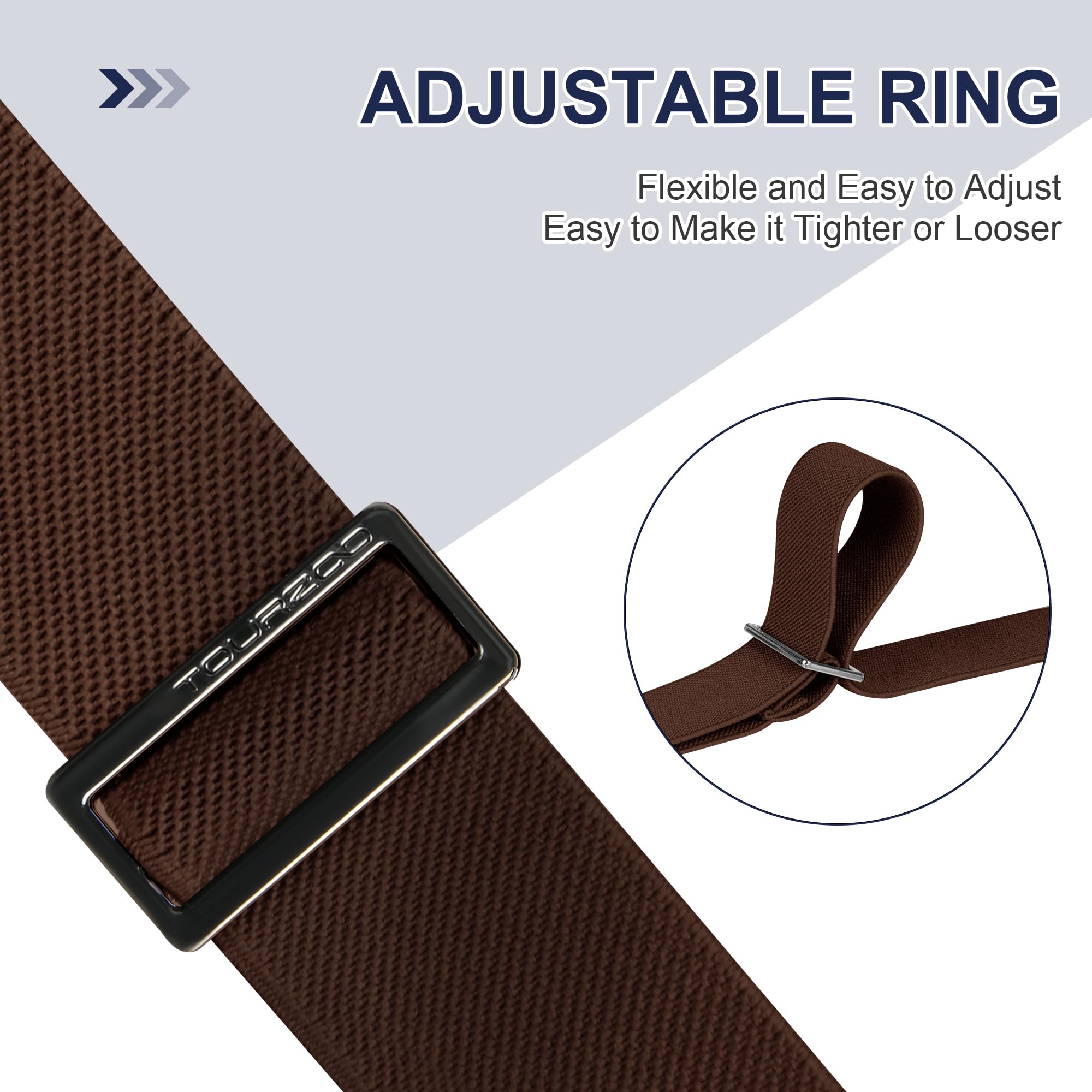 TOURZOO No Show Invisible Belt for Women/Men Elastic Web Strap Waist Stretch Belt with Flat Buckle for Jeans Pants Dresses
