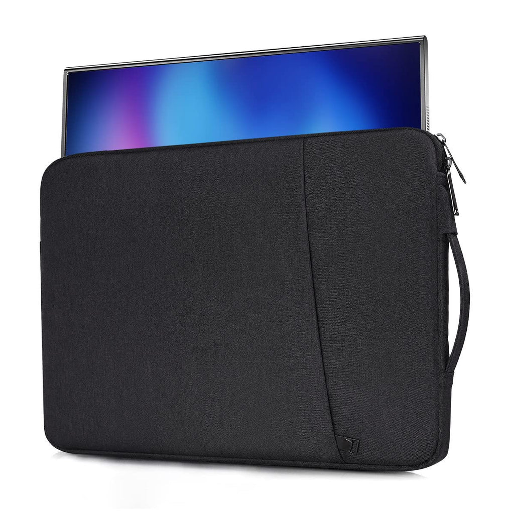 15.6 Inch Portable Monitor Case, Protective Carrying Sleeve Compatible with KYY MNN InnoView Most 16.1/15.6 in Monitors, Water Resistant Monitors Bag with Accessory Pocket, Black