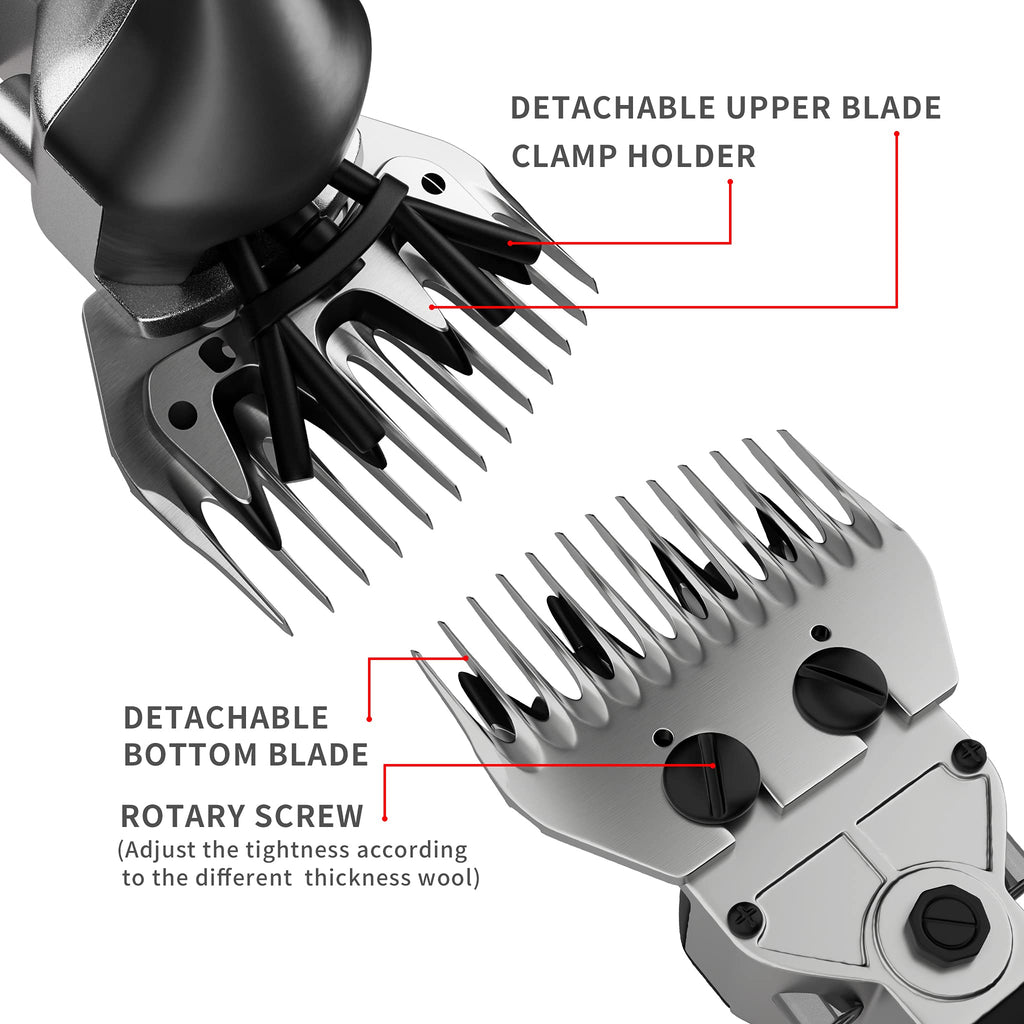 2026 Upgraded Sheep Shears 500W, Professional Electric Sheep Clippers, Farm Livestock Grooming Kit, 6 Speed Heavy Duty Electric Shears for Sheep Alpacas Goats Thick Coat Animals